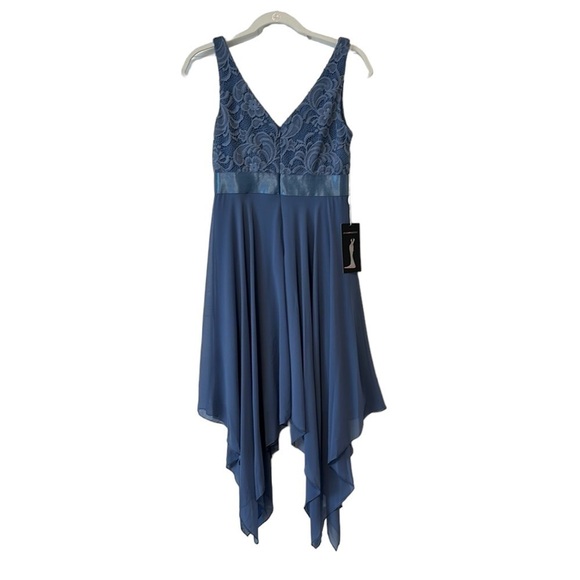 Ever-Pretty V- Neck Lace A Line Chiffon Cocktail Dress - Size Small - Picture 2 of 10